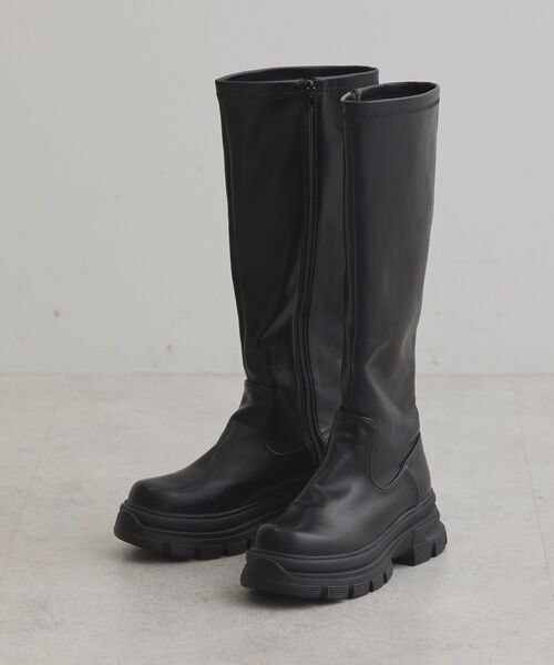 Green　Parks（グリーンパークス）の「・minia ストレッチロングブーツ（ブーツ・レディース・ブラック・L/M/S/LL）」の11枚目の写真