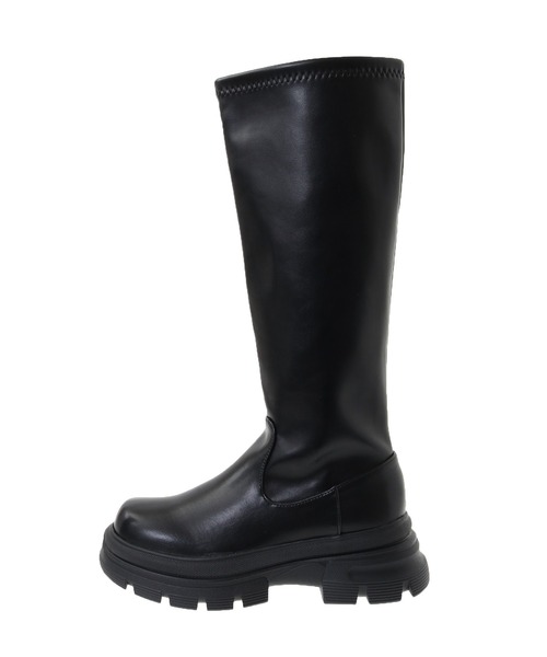 Green　Parks（グリーンパークス）の「・minia ストレッチロングブーツ（ブーツ・レディース・ブラック・L/M/S/LL）」の3枚目の写真