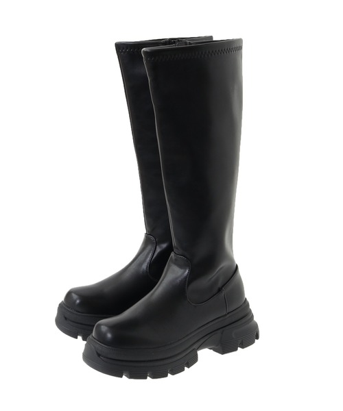 Green　Parks（グリーンパークス）の「・minia ストレッチロングブーツ（ブーツ・レディース・ブラック・L/M/S/LL）」の10枚目の写真