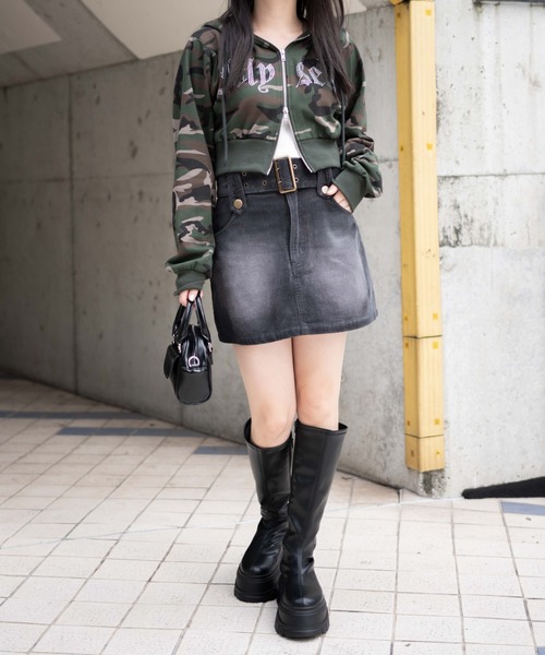 vaqutaux voyargeヴァクトーヴォヤージュ タフスカートミニノアール セール】WEGO/ヴィンテージウォッシュコーデュロイミニスカート