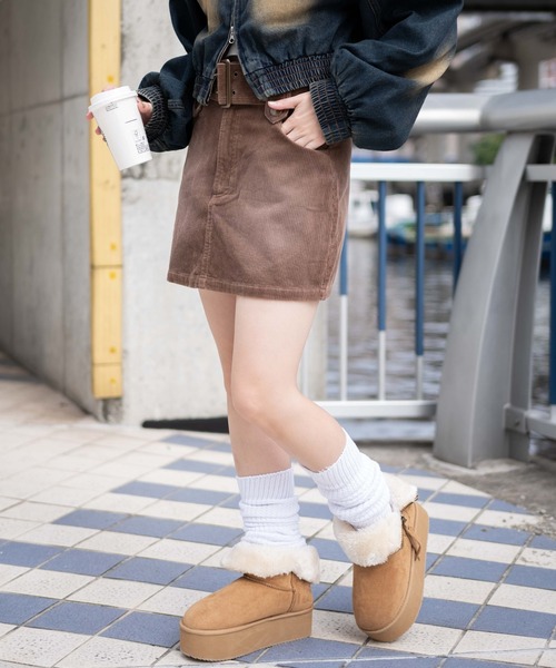 WEGO（ウィゴー）の「WEGO/ヴィンテージウォッシュコーデュロイミニスカート（スカート・レディース・チャコール/ベージュ・FREE）」の10枚目の写真