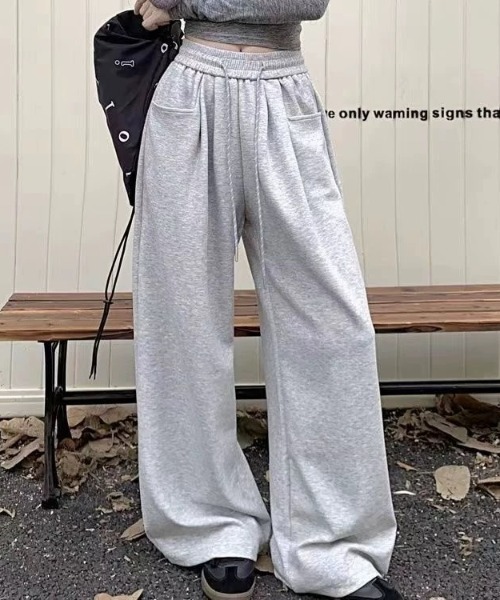 SHEENA（シーナ）の「スウェットワイドパンツ（スウェットパンツ・レディース・ネイビー/ブラック/グレー/オフホワイト・M）」の3枚目の写真