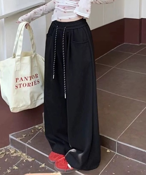 SHEENA（シーナ）の「スウェットワイドパンツ（スウェットパンツ・レディース・ネイビー/ブラック/グレー/オフホワイト・M）」の7枚目の写真