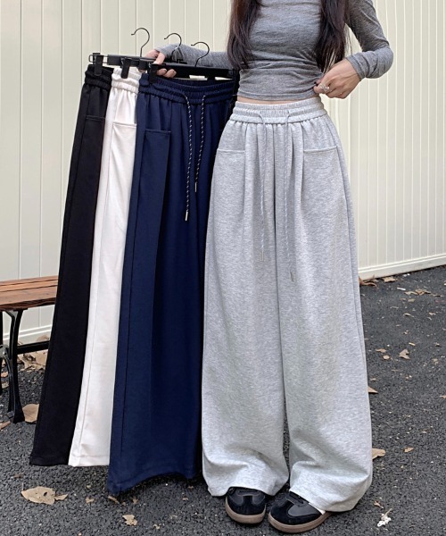 SHEENA（シーナ）の「スウェットワイドパンツ（スウェットパンツ・レディース・ネイビー/ブラック/グレー/オフホワイト・M）」の9枚目の写真