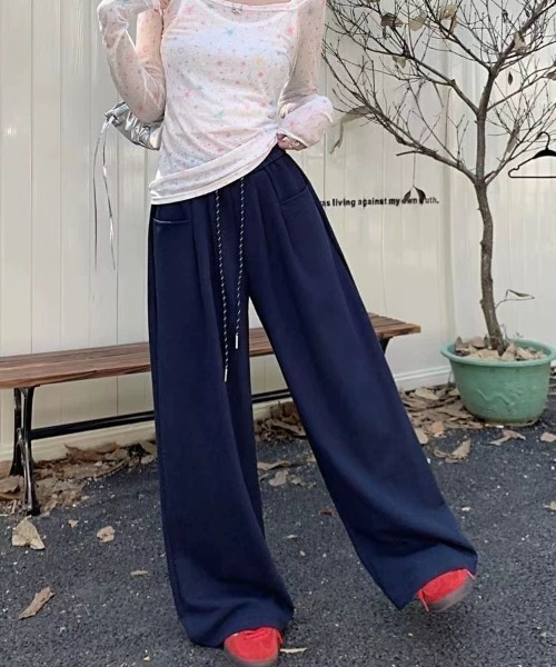 SHEENA（シーナ）の「スウェットワイドパンツ（スウェットパンツ・レディース・ネイビー/ブラック/グレー/オフホワイト・M）」の20枚目の写真