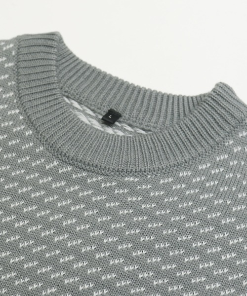 coca（coca）（コカ）の「バーズアイニットトップス（ニット/セーター・メンズ・グレー/ブラック・XL/L/M）」の12枚目の写真