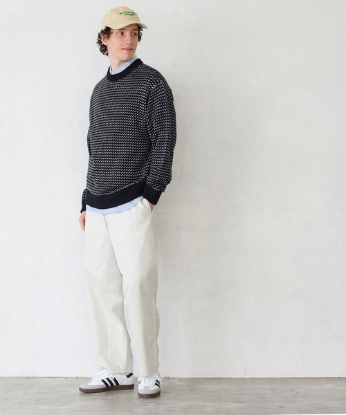 coca（coca）（コカ）の「バーズアイニットトップス（ニット/セーター・メンズ・グレー/ブラック・XL/L/M）」の4枚目の写真