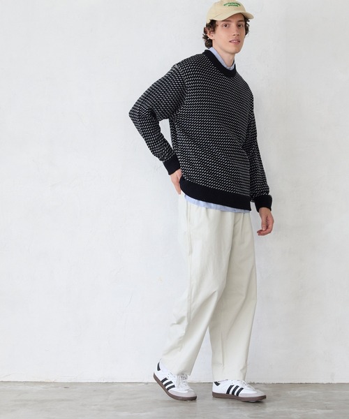 coca（coca）（コカ）の「バーズアイニットトップス（ニット/セーター・メンズ・グレー/ブラック・XL/L/M）」の6枚目の写真