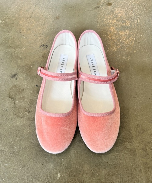 【セール】ベルベットストラップラウンドシューズ（バレエシューズ）｜StyleSea（スタイルシー）
