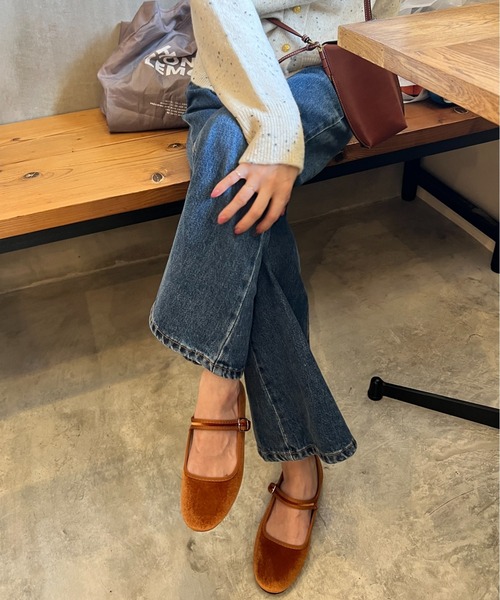 StyleSea（スタイルシー）の「ベルベットストラップラウンドシューズ（バレエシューズ・レディース・シルバー/ピンク/モカ/コバルトブルー/ネイビー/ブラウン/オレンジ/ラベンダー/オリーブ/グレイッシュベージュ/ブラック/テラコッタ・22.5cm/23cm/24cm/23.5cm/25cm/24.5cm）」の15枚目の写真
