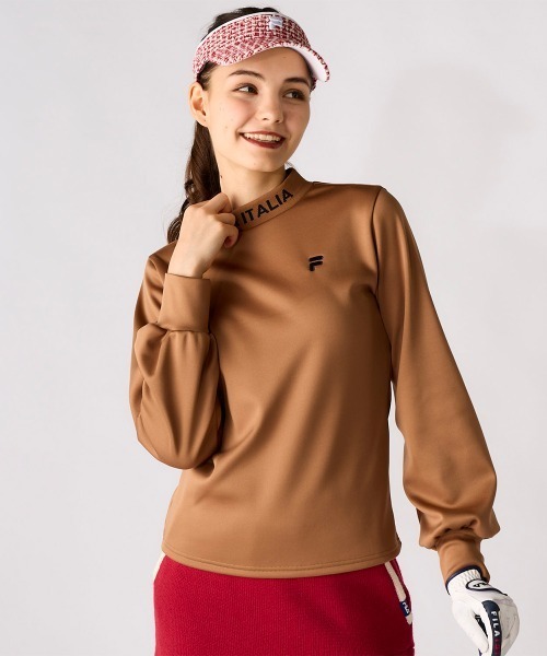 セール】裏ベロア長袖モックネックシャツ（Tシャツ/カットソー）｜FILA