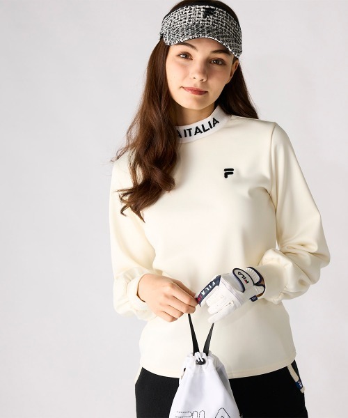 セール】裏ベロア長袖モックネックシャツ（Tシャツ/カットソー）｜FILA