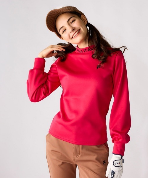 FILA GOLF(フィラゴルフ )の「裏ベロア長袖モックネックシャツ(Tシャツ/カットソー・レディース・ブラック/ブラウン系その他/オフホワイト/ピンク・X-SMALL/SMALL/MEDIUM/LARGE/X-LARGE)」の4枚目の写真