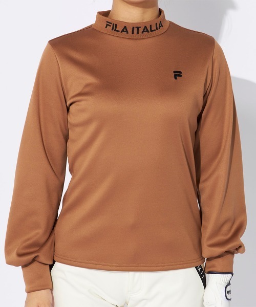 FILA 裏ベロアモックネックシャツ セール】裏ベロア長袖モックネックシャツ（Tシャツ/カットソー）｜FILA