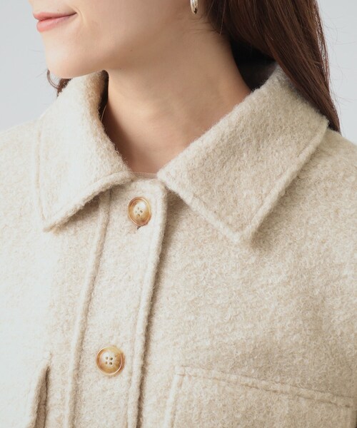 Cutie Blonde(キューティーブロンド)の「◆【S-LL】シーズンムード漂うブークレ調CPOジャケット(テーラードジャケット・レディース・ブラック/ライトベージュ/グレー・02/03/04/01)」の19枚目の写真