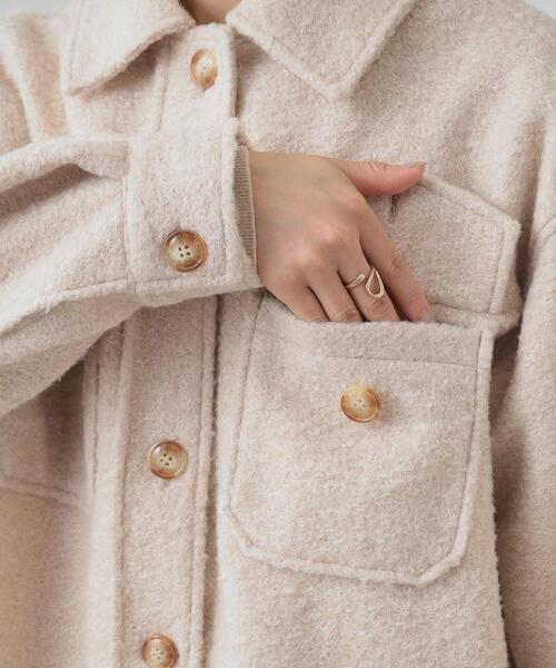 セール】【S-LL】シーズンムード漂うブークレ調CPOジャケット