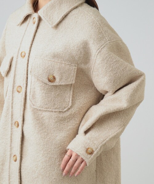 Cutie Blonde(キューティーブロンド)の「◆【S-LL】シーズンムード漂うブークレ調CPOジャケット(テーラードジャケット・レディース・ブラック/ライトベージュ/グレー・02/03/04/01)」の21枚目の写真