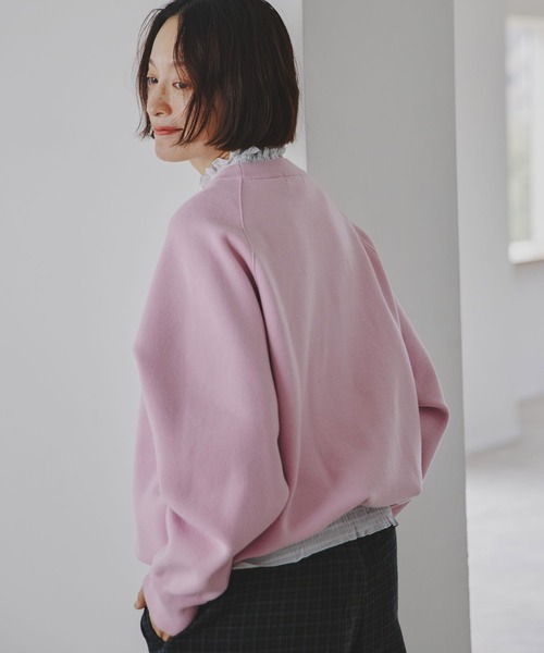 studio CLIP（スタディオクリップ）の「【3シーズンシリーズ/静電気防止/毛玉軽減】12ゲージラグランショートプルオーバー（ニット/セーター・レディース・ナチュラル/グレー/ラベンダー/ネイビー・FREE）」の9枚目の写真