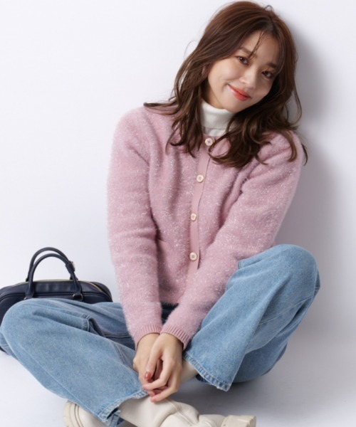 【新品】ジャスグリッティー キラキラフェザーカーディガン　アプワイザーリッシェ ジャスグリッティー キラキラフェザーカーディガン - メルカリ