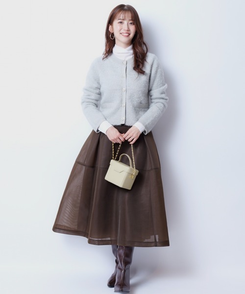 JUSGLITTY（ジャスグリッティー）の「キラキラフェザーカーディガン