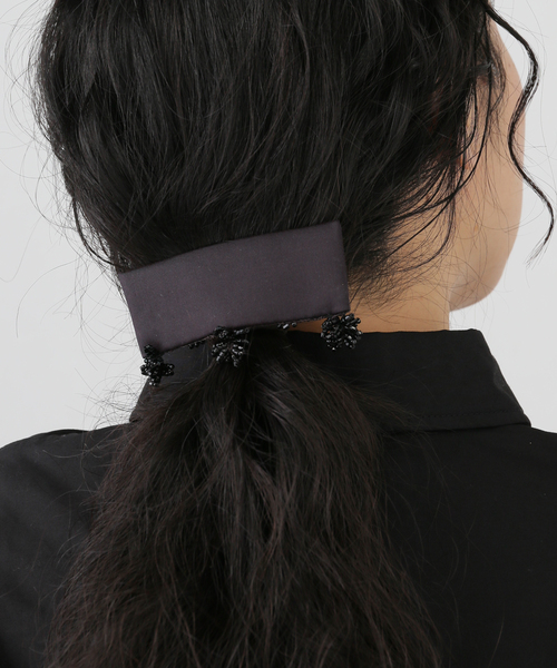 SERA STUDIO FABRIC HAIR CLIP WITH GLASS：バレッタ