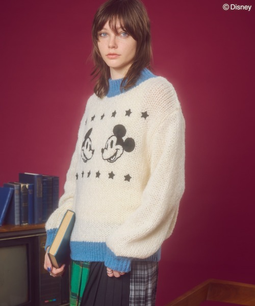 Disney(ディズニー)の「刺繍チャンキーニット/Disney(ニット/セーター・レディース・モカ/アイボリー・FREE)」の4枚目の写真