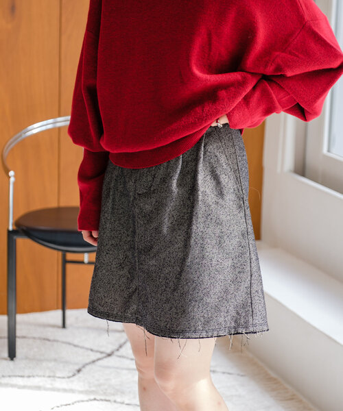 Kastane（カスタネ）の「*【セットアップ対応】ジャガードミニスカート（スカート・レディース・ブラウン/ブラック・FREE）」の8枚目の写真