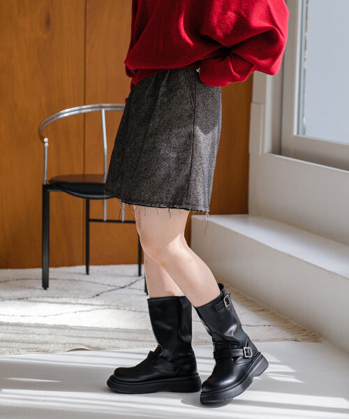 Kastane（カスタネ）の「*【セットアップ対応】ジャガードミニスカート（スカート・レディース・ブラウン/ブラック・FREE）」の9枚目の写真