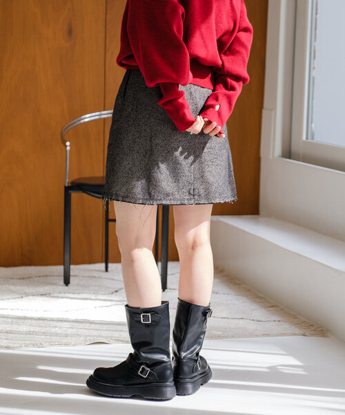 Kastane（カスタネ）の「*【セットアップ対応】ジャガードミニスカート（スカート・レディース・ブラウン/ブラック・FREE）」の10枚目の写真