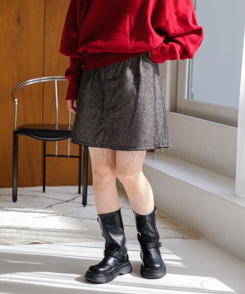 Kastane（カスタネ）の「*【セットアップ対応】ジャガードミニスカート（スカート・レディース・ブラウン/ブラック・FREE）」の12枚目の写真