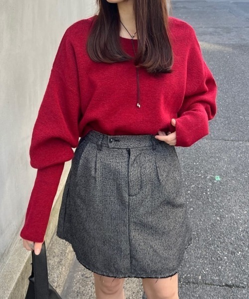 Kastane（カスタネ）の「*【セットアップ対応】ジャガードミニスカート（スカート・レディース・ブラウン/ブラック・FREE）」の3枚目の写真