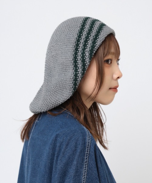 RNA（アールエヌエー）の「E5066 ボーダールーズニットタム（ニットキャップ/ビーニー・レディース・杢グレー/ブラウン/ブラック・FREE）」の5枚目の写真