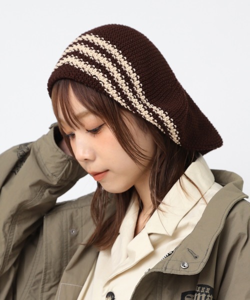 RNA（アールエヌエー）の「E5066 ボーダールーズニットタム（ニットキャップ/ビーニー・レディース・杢グレー/ブラウン/ブラック・FREE）」の20枚目の写真