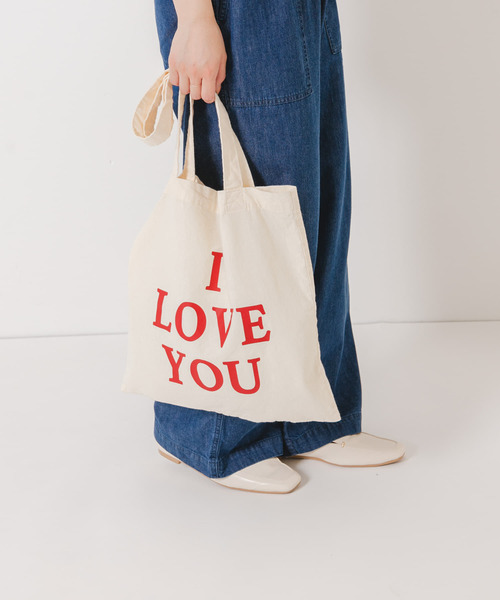 URBAN RESEARCH Sonny Label（アーバンリサーチサニーレーベル）の「I LOVE YOU TOTEBAG（トートバッグ・レディース・オフホワイト/レッド・ONE）」の7枚目の写真