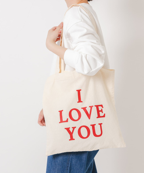 URBAN RESEARCH Sonny Label（アーバンリサーチサニーレーベル）の「I LOVE YOU TOTEBAG（トートバッグ・レディース・オフホワイト/レッド・ONE）」の8枚目の写真