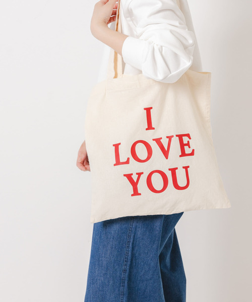 URBAN RESEARCH Sonny Label（アーバンリサーチサニーレーベル）の「I LOVE YOU TOTEBAG（トートバッグ・レディース・オフホワイト/レッド・ONE）」の9枚目の写真