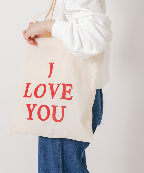 URBAN RESEARCH Sonny Label（アーバンリサーチサニーレーベル）の「I LOVE YOU TOTEBAG（トートバッグ・レディース・オフホワイト/レッド・ONE）」の10枚目の写真