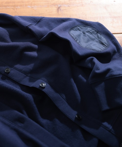 ネイビー ボタン付きカーディガン 肘パッチ everydayな、肘パッチカーディガン（カーディガン/ボレロ）｜soulberry