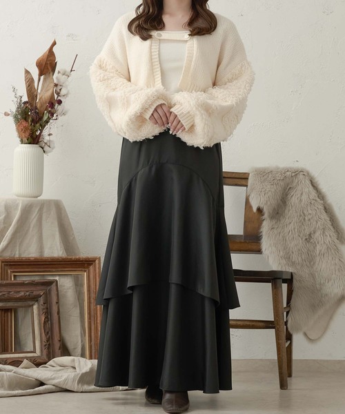Ambre Neige(アンブルネージュ)の「ティアードスカート/WEB/EC限定商品(スカート・レディース・ダークブラウン/ブラック・FREE)」の12枚目の写真