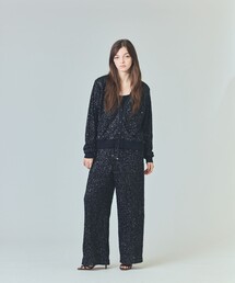 スパンコールニットパンツ