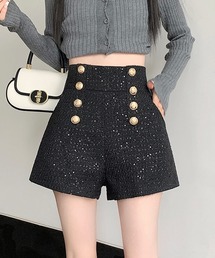 shopnikoniko | ダブルボタン ラメツイード ショートパンツ(その他パンツ)