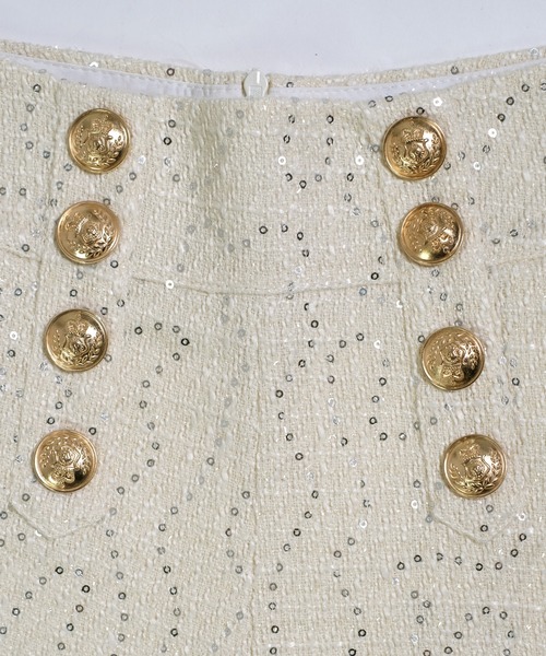 shopnikoniko（ショップニコニコ）の「ダブルボタン ラメツイード ショートパンツ（その他パンツ・レディース・ブラック/ホワイト・フリー）」の18枚目の写真