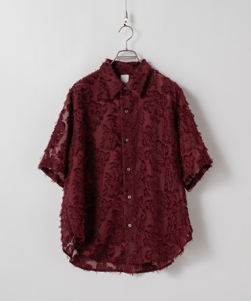 CASPER JOHN(キャスパージョン)の「Various loose shirts -fringe sheer- /バリアスルーズシャツ -フリンジシアー-(シャツ/ブラウス・メンズ・ブラック/サックスブルー/ワイン/グレー/ネイビー/パープル/ホワイト・X-SMALL/SMALL/MEDIUM/LARGE)」の19枚目の写真