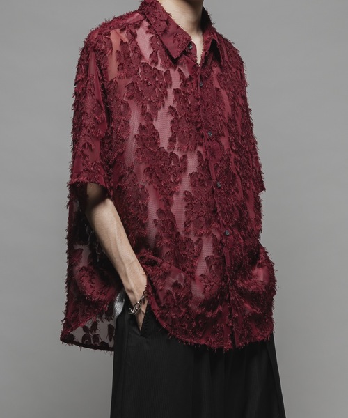 CASPER JOHN(キャスパージョン)の「Various loose shirts -fringe sheer- /バリアスルーズシャツ -フリンジシアー-(シャツ/ブラウス・メンズ・ブラック/サックスブルー/ワイン/グレー/ネイビー/パープル/ホワイト・X-SMALL/SMALL/MEDIUM/LARGE)」の21枚目の写真