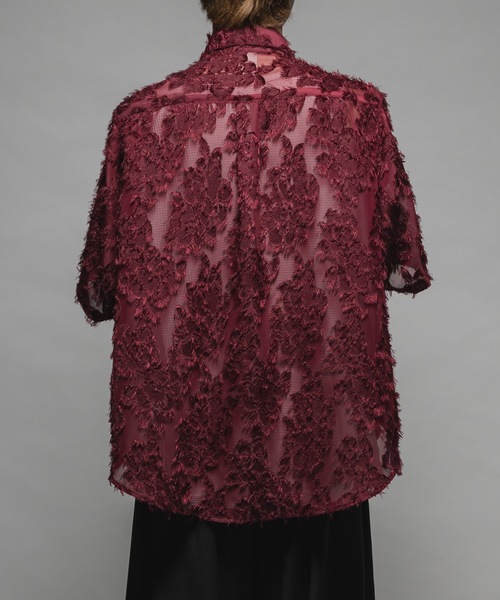 CASPER JOHN(キャスパージョン)の「Various loose shirts -fringe sheer- /バリアスルーズシャツ -フリンジシアー-(シャツ/ブラウス・メンズ・ブラック/サックスブルー/ワイン/グレー/ネイビー/パープル/ホワイト・X-SMALL/SMALL/MEDIUM/LARGE)」の22枚目の写真