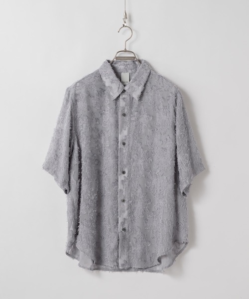 CASPER JOHN(キャスパージョン)の「Various loose shirts -fringe sheer- /バリアスルーズシャツ -フリンジシアー-(シャツ/ブラウス・メンズ・ブラック/サックスブルー/ワイン/グレー/ネイビー/パープル/ホワイト・X-SMALL/SMALL/MEDIUM/LARGE)」の13枚目の写真
