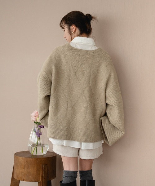 mideal(マイディール)の「cable knit pullover / ケーブルニットプルオーバー(ニット/セーター・レディース・その他/ブルー/ピンク・FREE)」の14枚目の写真