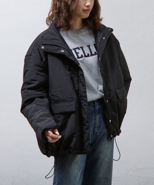 COLONY 2139(コロニートゥーワンスリーナイン)の「スタンド中綿ブルゾン(ダウンジャケット/コート・レディース・ブラック/カーキ・FREE)」の6枚目の写真