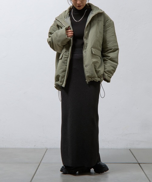COLONY 2139(コロニートゥーワンスリーナイン)の「スタンド中綿ブルゾン(ダウンジャケット/コート・レディース・ブラック/カーキ・FREE)」の21枚目の写真