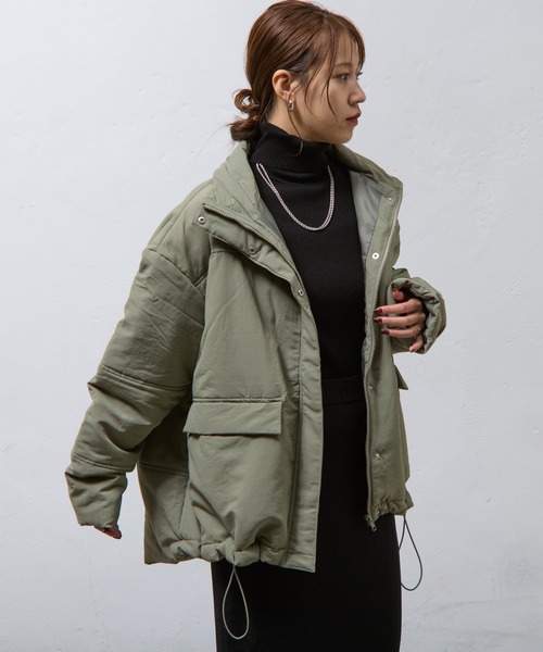 COLONY 2139(コロニートゥーワンスリーナイン)の「スタンド中綿ブルゾン(ダウンジャケット/コート・レディース・ブラック/カーキ・FREE)」の14枚目の写真